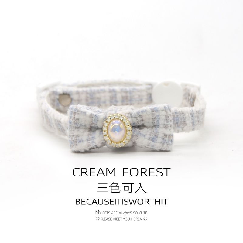 Collier mignon pour chat, style princesse, orné de perles et d'un nœud papillon ; ajustable pour petit chien ; anti-suffocation_voghion.com