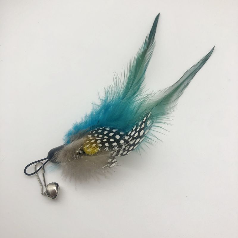 Tête de rechange pour jouet pour animaux de compagnie, baguette en plumes, insectes volants_voghion.com