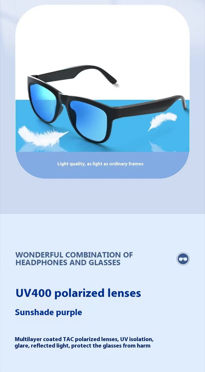 New intelligent Bluetooth wireless earphones, glasses, open audio call sunglasses, AR_voghion.com