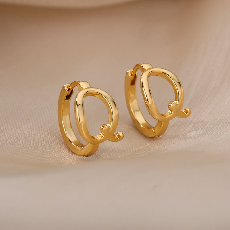 Korean new style 26 English letters earrings for women simple temperament cold style earrings name earrings_voghion.com