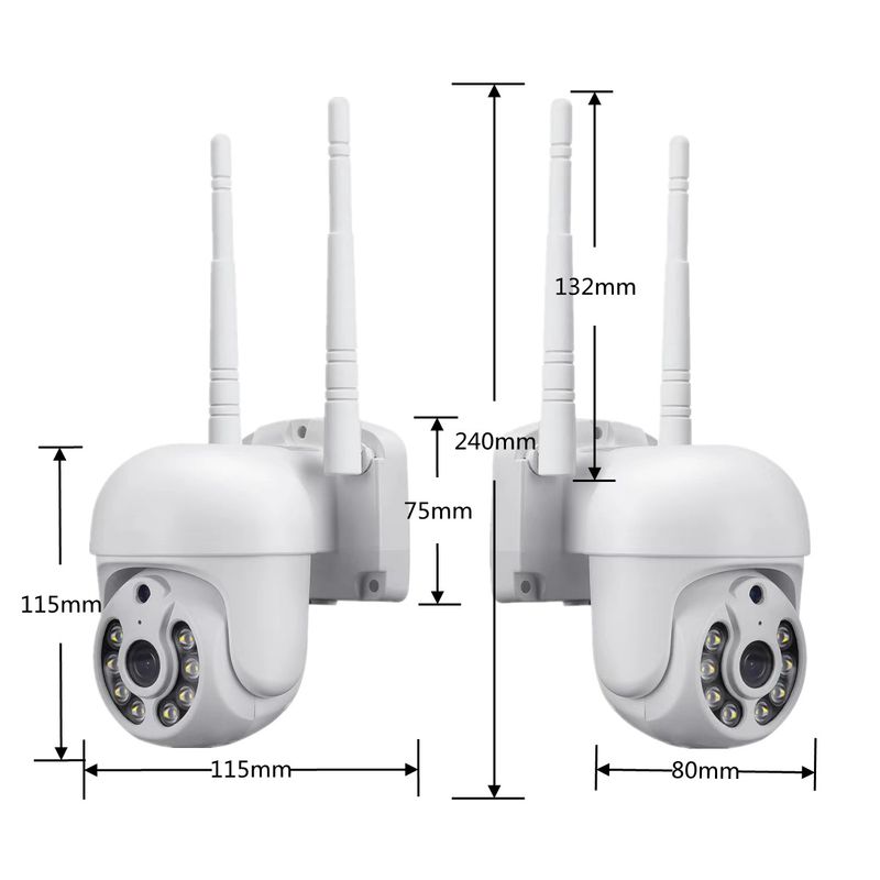 WiFi NVR PTZ Camera System - 360° Wireless Outdoor Security Kit With Mobile App Control & Color Night Vision (Remote Surveillance Package)_voghion.com