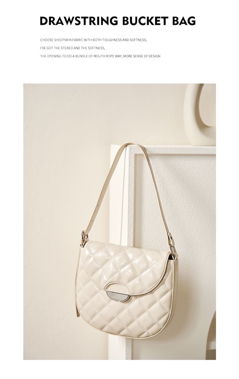 Borsa a tracolla trapuntata di lusso per donna - Borsa a tracolla in vera pelle, piccola borsa hobo a forma di naso con tracolla a catena_voghion.com