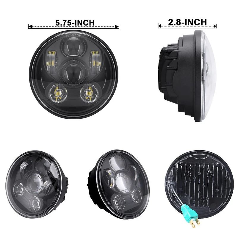 5,75 Zoll LED-Scheinwerfer für Harley-Davidson-Motorräder, 50 W superheller, runder, wasserdichter IP67-Spezialscheinwerfer fürs Autofahren_voghion.com