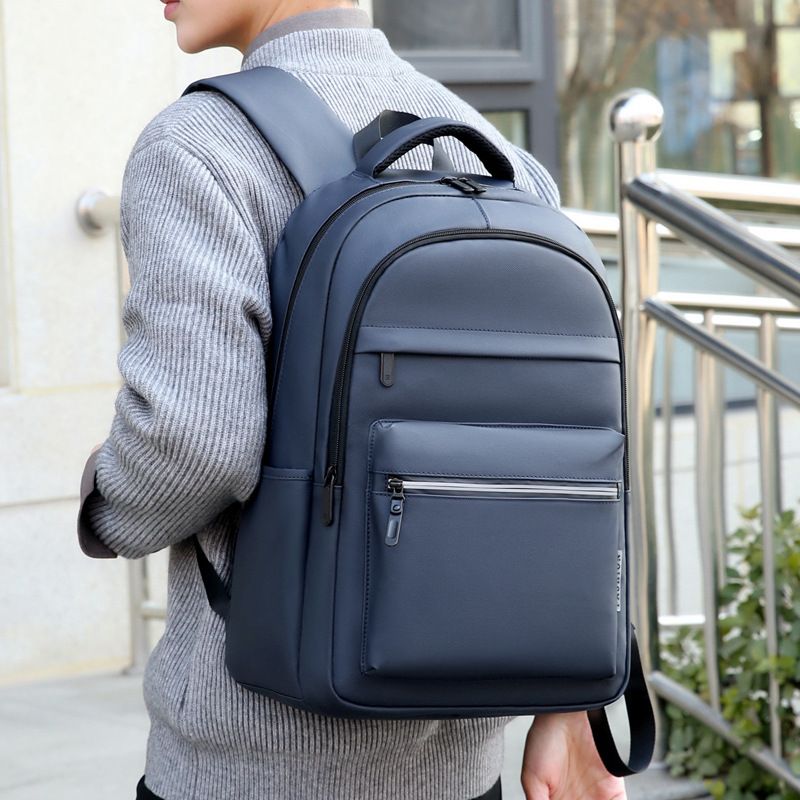 Mochila clásica negra de tela Oxford, estilo universitario, impermeable, ligera, multicapa, de gran capacidad, moderna, para mujer._voghion.com