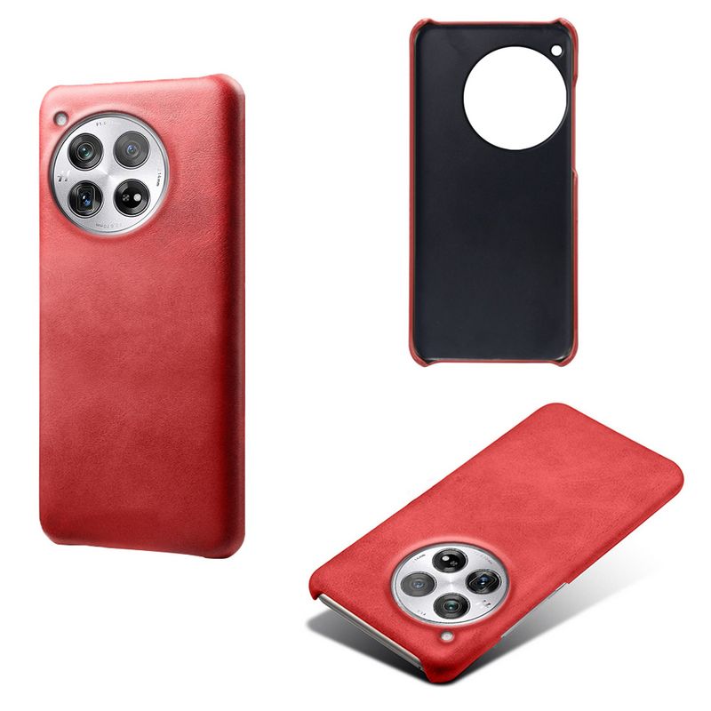 Geschikt voor OnePlus 12 mobiele telefoonhoesje, beschermhoes van kalfsleer, OnePlus 12 leren hoesje met kalfsleersticker._voghion.com