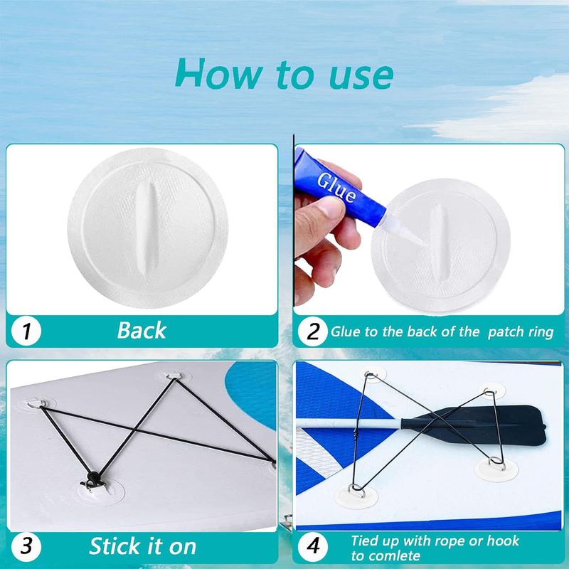 4Pcs Kayak D type buckle SUP paddle board rope fixed buckle glue_voghion.com