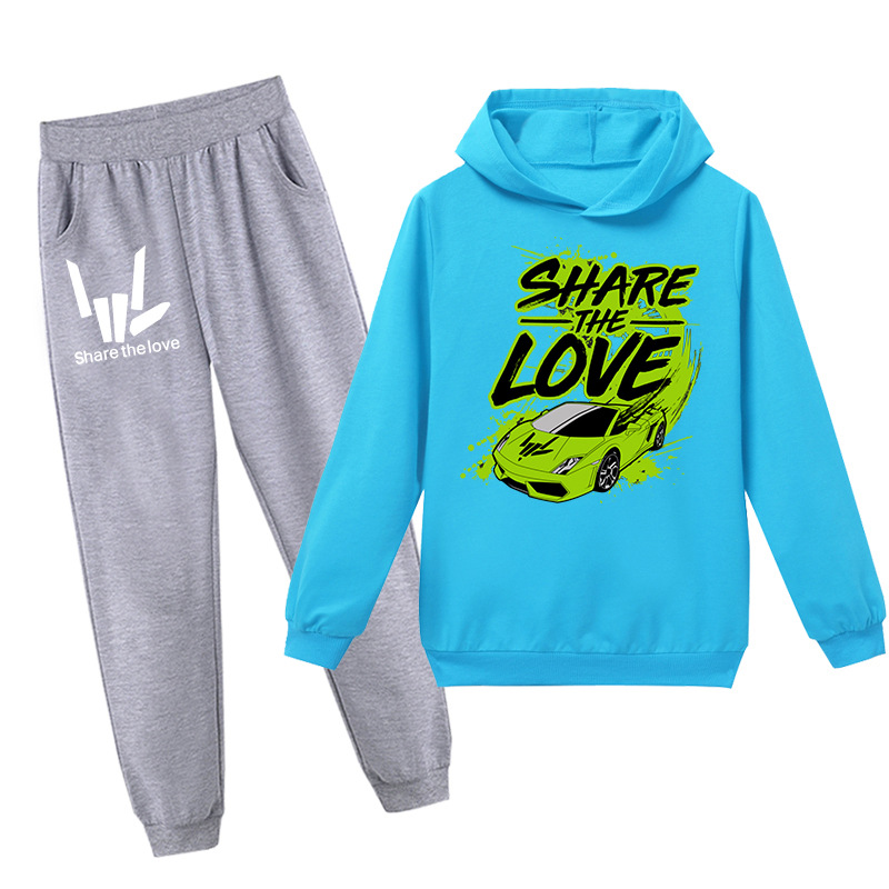 Spring And Autumn Printed Hoodie Set For Children_voghion.com