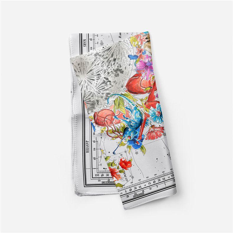 Protetor solar feminino primavera/verão, novo protetor solar de viagem para decoração de verão de seda coreana, pequeno lenço quadrado_voghion.com