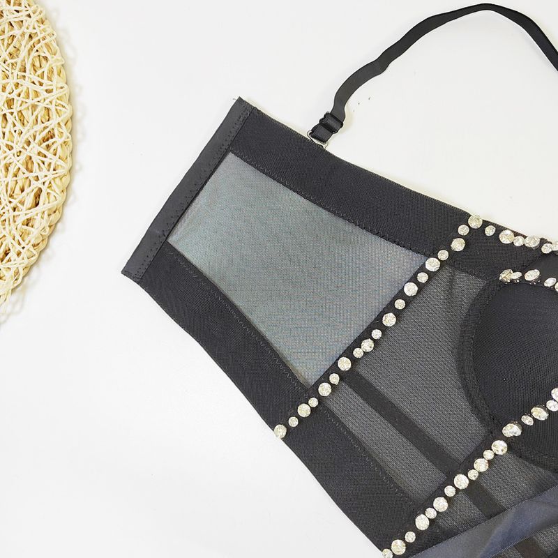 Women's Clothing Bowknot Diamond Body Shaping Hot Girl Tube Top Design Niche Nightclub Top Trendy Women Beaded Fishbone Bra_voghion.com