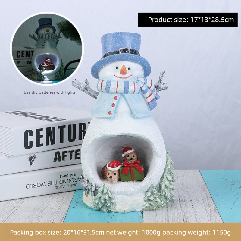 Glowing Snowman Christmas Decoration, Special Offer Home Desktop Resin Craft Ornament For Holiday Display_voghion.com