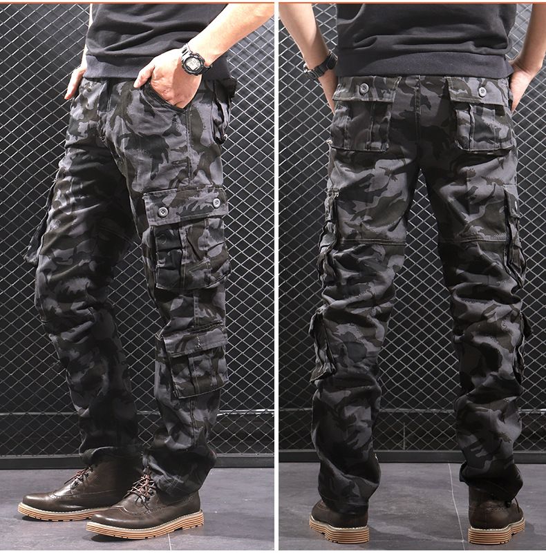 Men's Multi-Pocket Tactical Cargo Pants - Durable Outdoor Work Pants With Camo Design, Comfort Fit For Hiking, Travel & Daily Wear_voghion.com