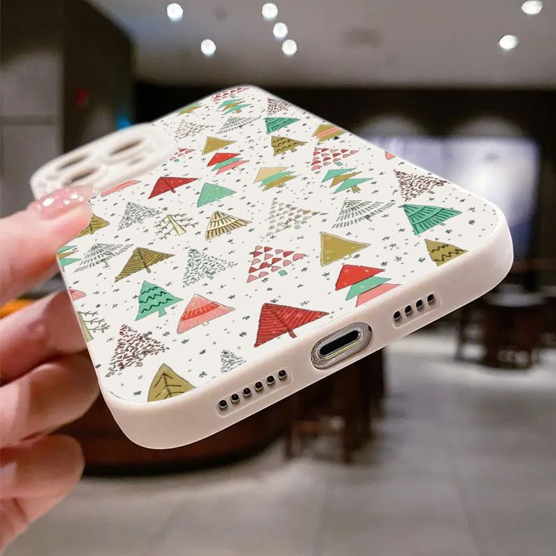 Festive Christmas Tree Graphic Phone Case For 16 15 14 13 12 11 Pro X XR XS SE2 8 7 Plus Pro Max Mini Silicone Back Cover_voghion.com