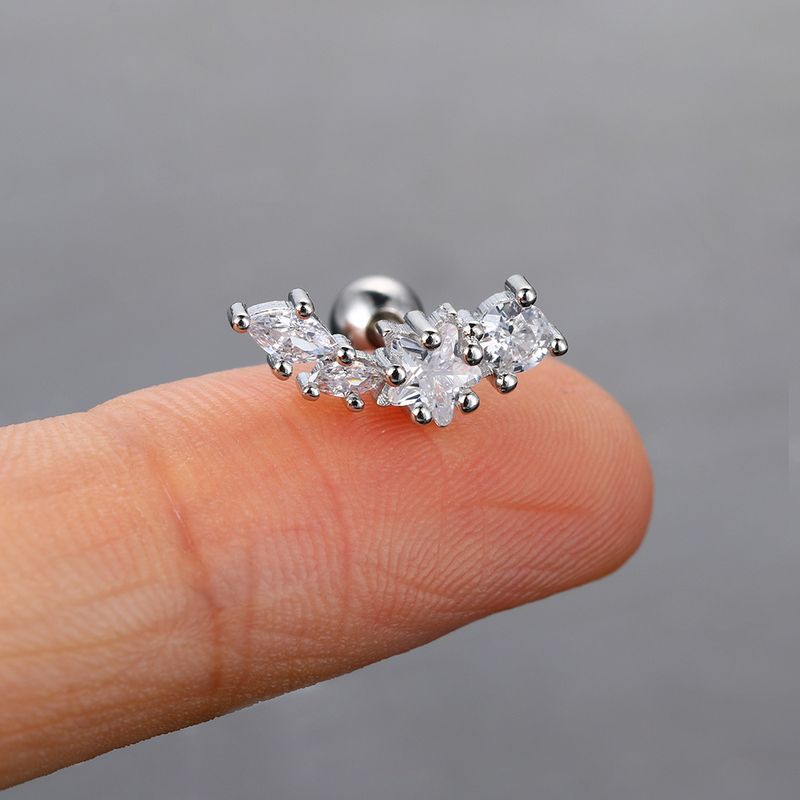 Unisex heißer Stil Zirkon Mikro eingelegt Ohr Knochen Ohrstecker für Frauen Edelstahl Gewinde Kugel Ohrstecker Knorpel Piercing Ohrringe_voghion.com