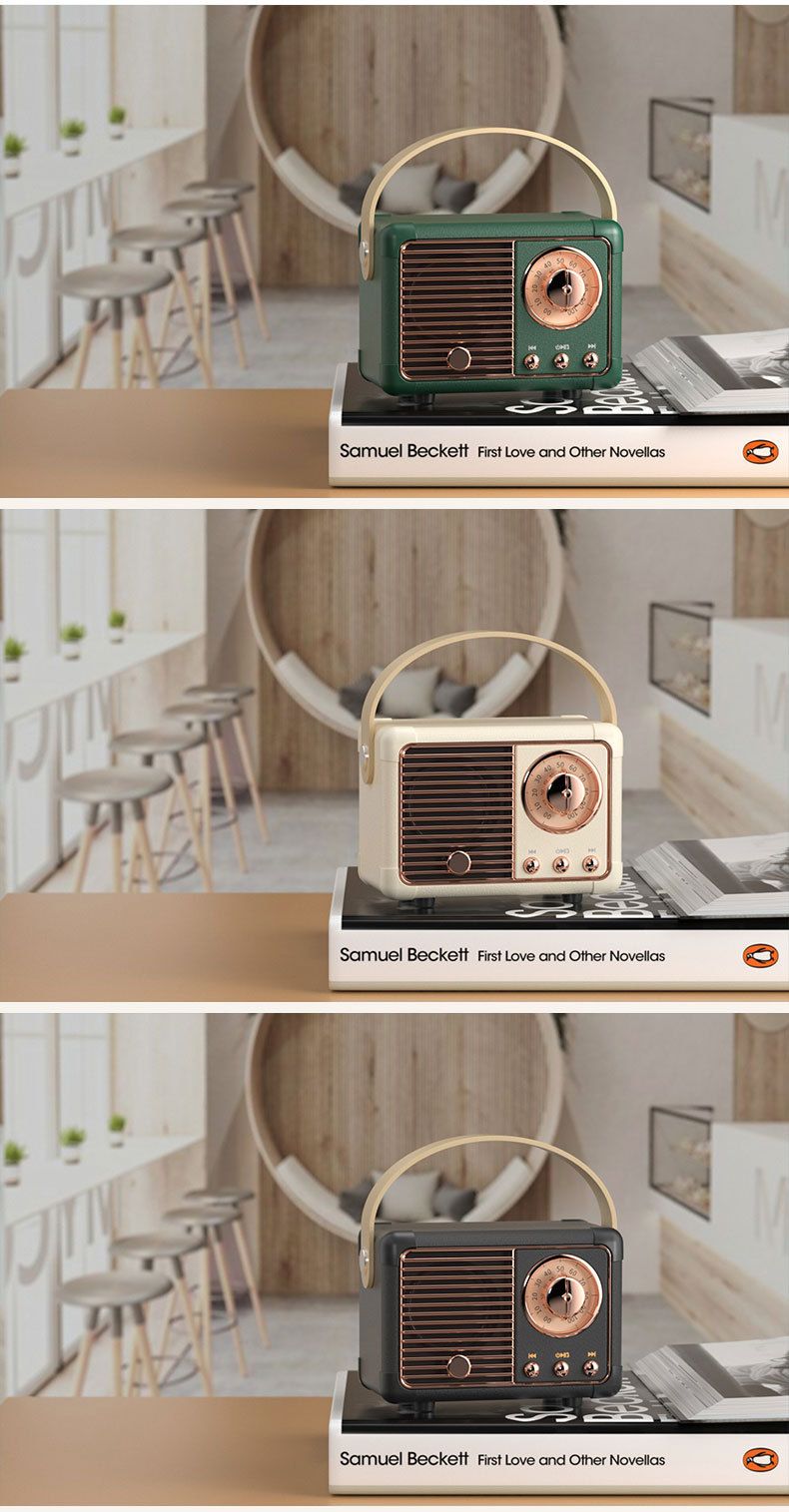Enceintes portables, nouvelle enceinte Bluetooth, mini enceinte portable rétro, disque U, carte TF, enceinte FM sans fil Bluetooth. Source_voghion.com