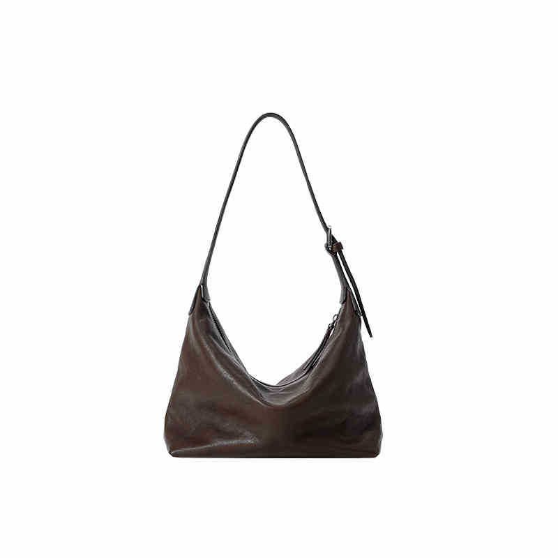 Qiu Zhen Unterarm Classic Hobo Neue Pendler Echtleder Knödel High-End Casual Vielseitige Umhängetasche_voghion.com