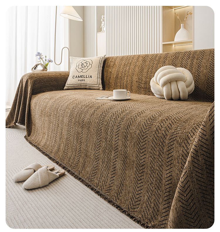 Copridivano moderno in stile minimalista con motivo a spina di pesce, copridivano per tutte le stagioni, antigraffio, in un unico pezzo_voghion.com
