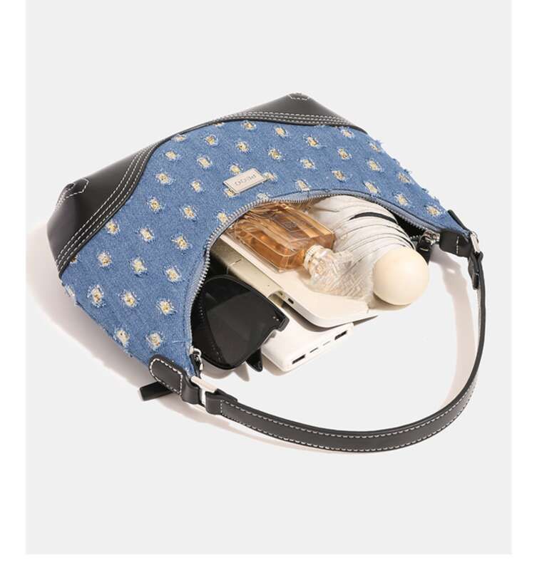 Borsa a tracolla da donna Super Fire, con tracolla a mezzaluna da cowboy, con texture di alta qualità, design di nicchia e foro colorato._voghion.com