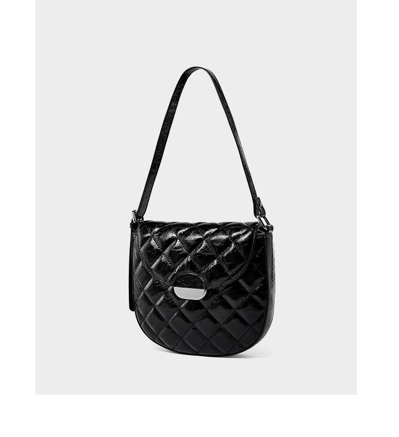 Borsa a tracolla trapuntata di lusso per donna - Borsa a tracolla in vera pelle, piccola borsa hobo a forma di naso con tracolla a catena_voghion.com
