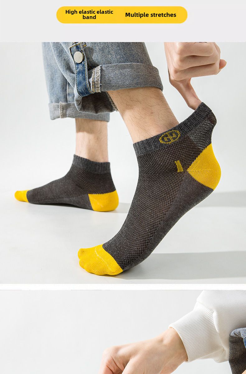 24 Neue Zhuji-Socken für Herren, dünne, mittellange und kurze Socken für Herren, sportlich, lässig, schweißabsorbierend, atmungsaktive Netzsocken_voghion.com