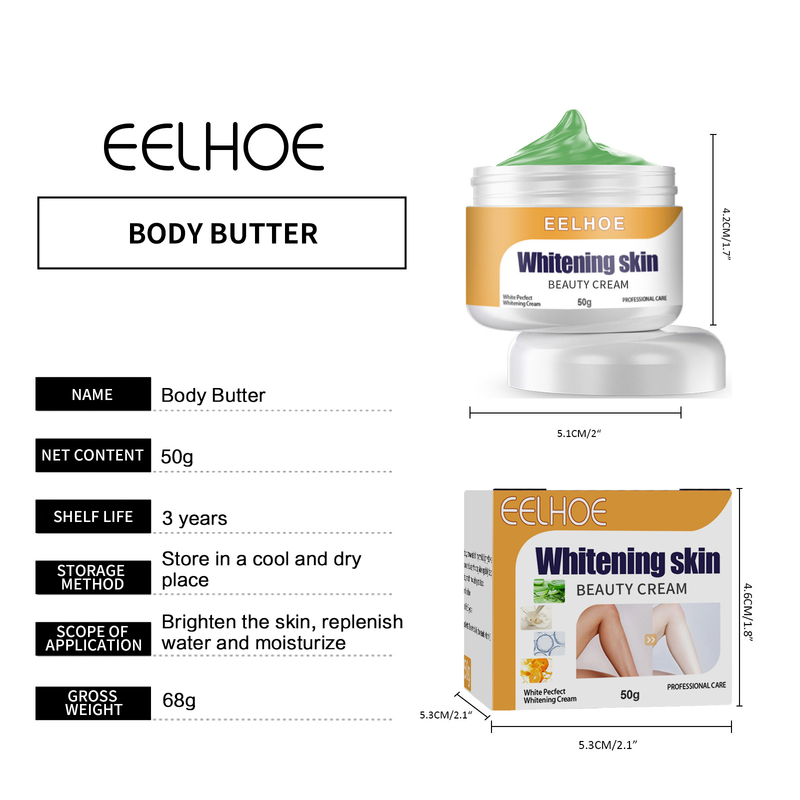 Whitening Cream Intimområden Ljusande underarm Privata delar blekmedel Mörk hud Ta bort melanin Pigmentering Kroppskräm_voghion.com