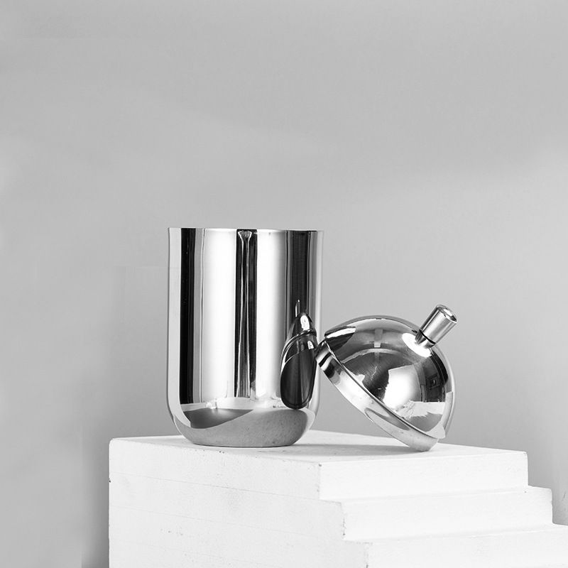 Stainless Steel Canister Jars with Lid Small Cylinder Storage Containers for Tea Sugar Coffee Beans Candy Snack and More_voghion.com