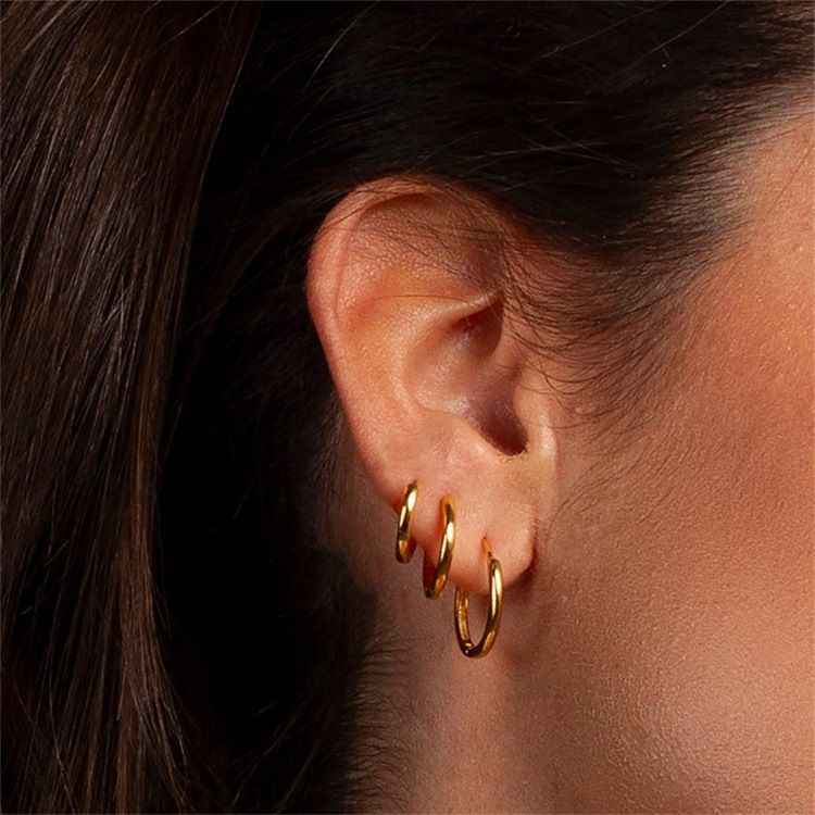 Women's Jewelry Stainless Steel Hoop Earrings Simple Gold Plated Earrings Men's And Women's Ear Clips Jewelry_voghion.com