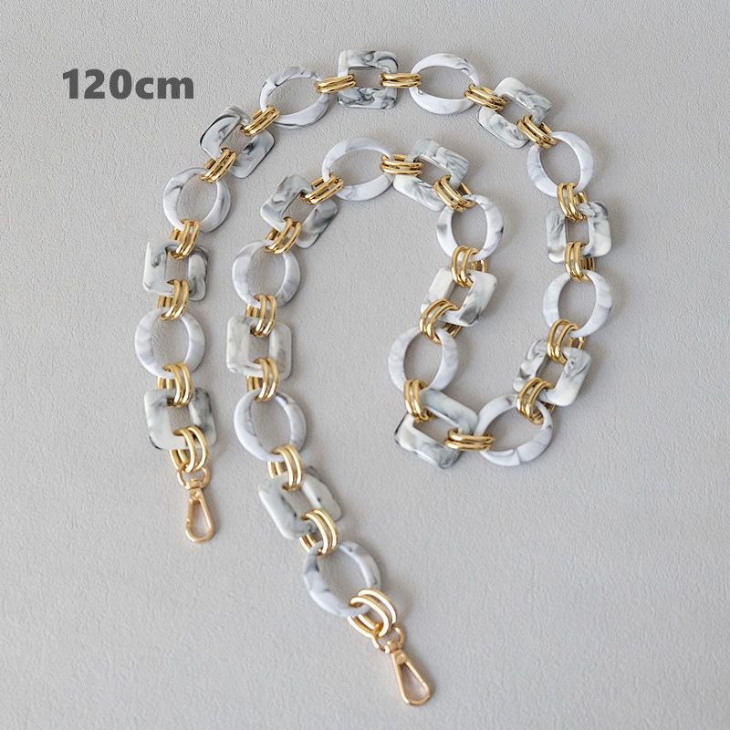 Mode Damen dicken Schultergurt Tasche Zubehör rot gemischt Gold Harz Acryl Handykette_voghion.com