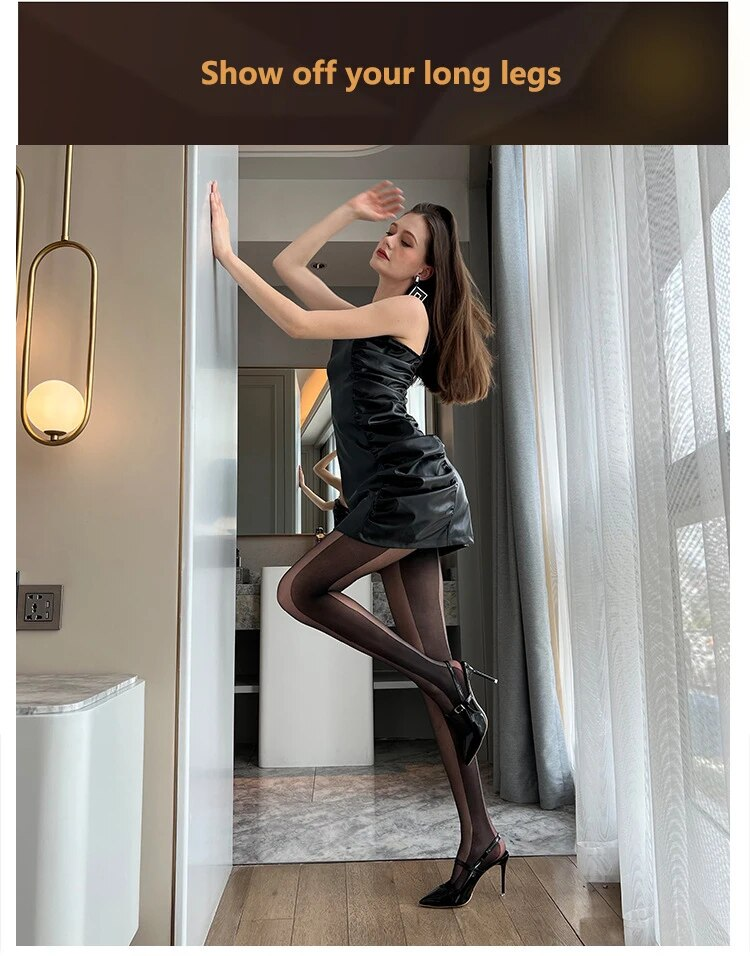 La primavera e l'estate delle donne nuove ultra-sottili giunture di seta nera gambe lunghe collant Lolita collant calze Lingerie_voghion.com