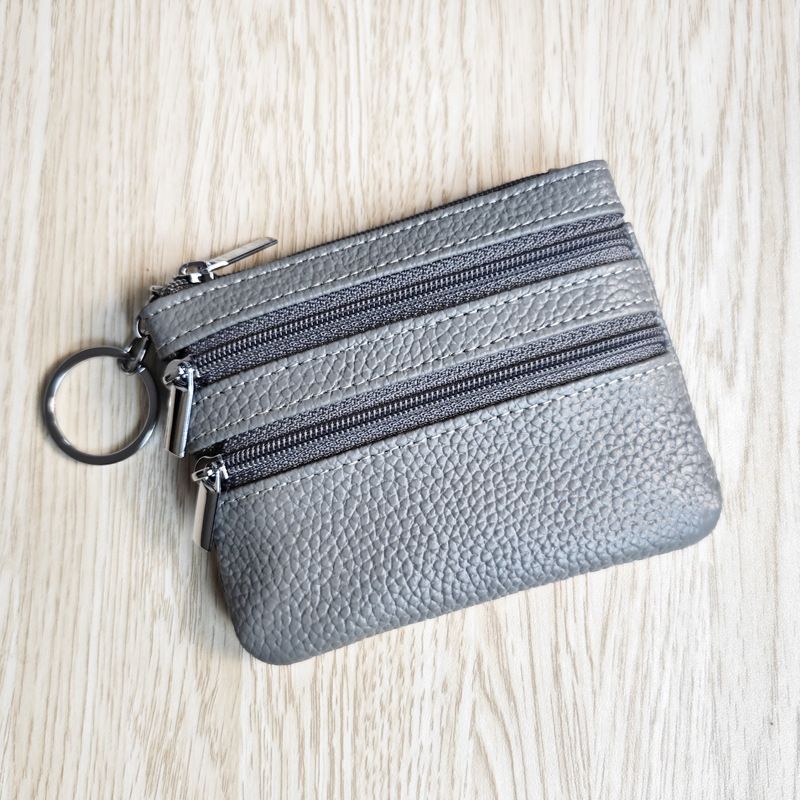 Beliebte Leder-Geldbörse für Damen, Haushalts-Reißverschluss, Schlüsseltasche, multifunktionale Kartentasche, Münzgeldbörse_voghion.com