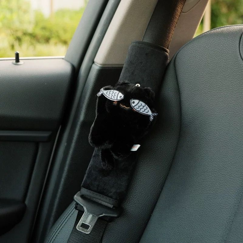 Protezione per cintura di sicurezza per spalla per gatto timido, decorazione per interni auto, anti-strangolamento, carina_voghion.com