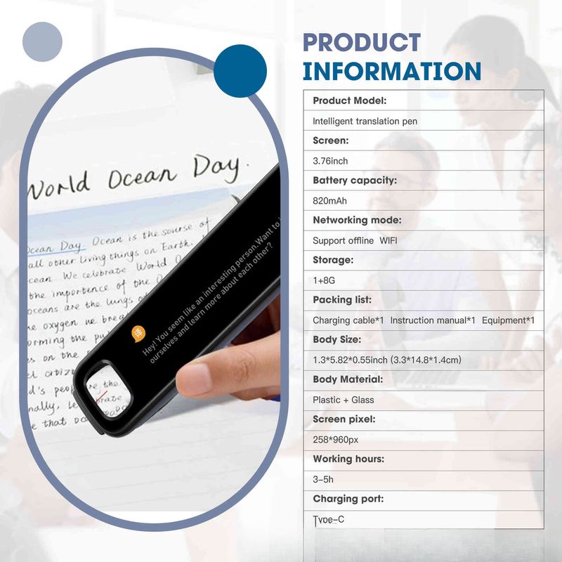 Smart Pen English Russian Scanning Voice Offline Learning Machine Translator_voghion.com