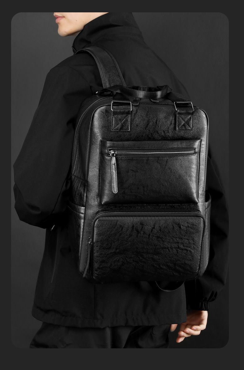 Retro Men's High-end Business Backpack, Large Capacity Trendy Outdoor Travel Bag, Commuting Computer Backpack_voghion.com
