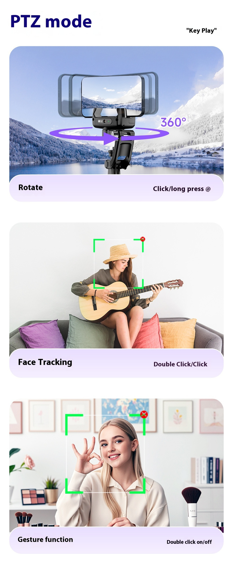 New Follow-up Anti-shake Gimbal Mobile Phone Selfie Stick, Fully Automatic Photo Artifact, Bluetooth Connection, Anti-shake Retractable_voghion.com