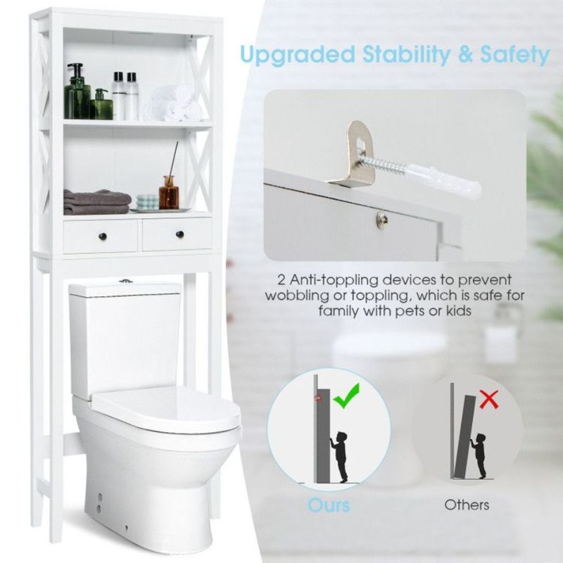 Mensola salvaspazio per il bagno con cassetti portaoggetti per WC_voghion.com