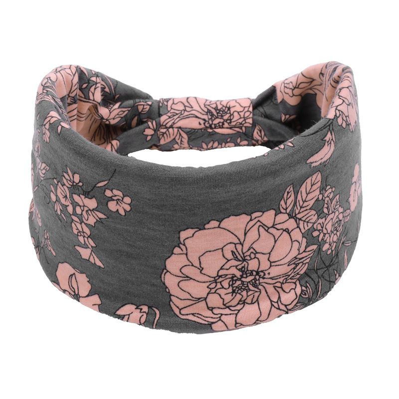 Bohemian Yoga Wide Knot Sweaty Printed Elastic Band Women's Headband_voghion.com