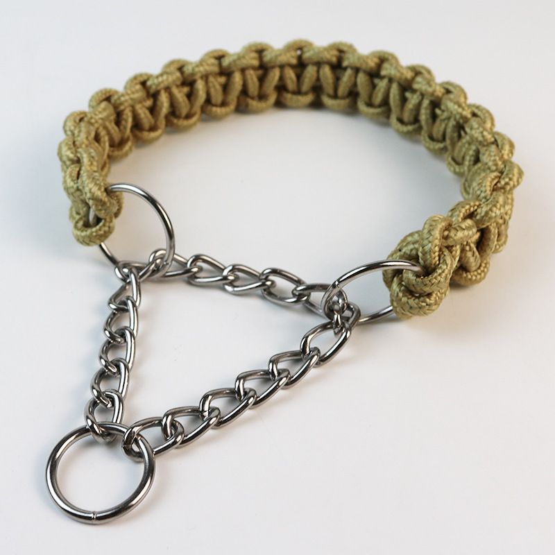Collare per cani intrecciato a mano con corda rotonda multicolore, accessori per animali domestici_voghion.com