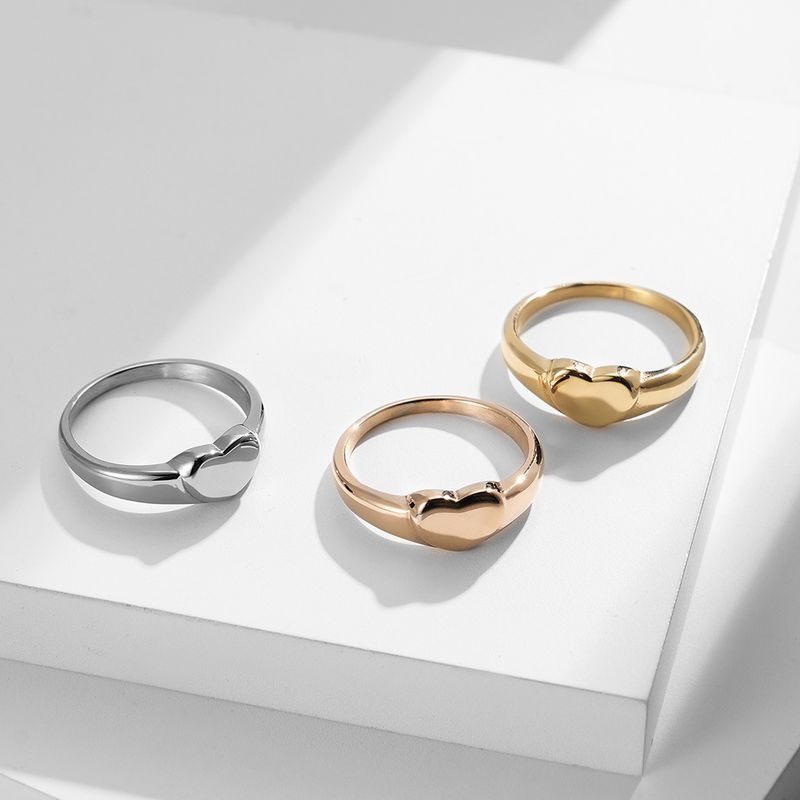Bracciale da donna con anello a forma di cuore in acciaio inossidabile Anelli singoli_voghion.com