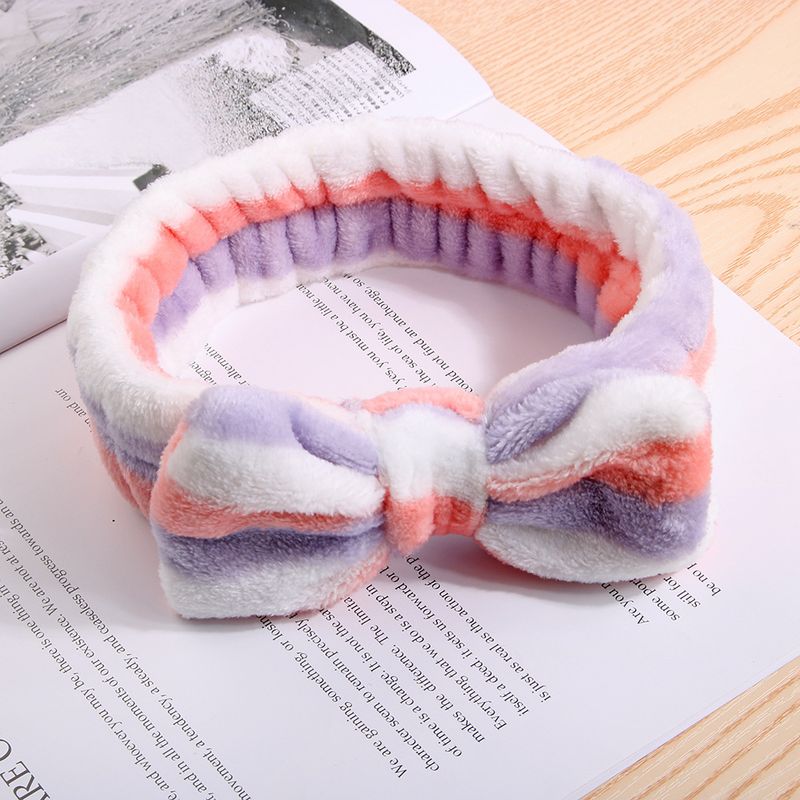 Set di fasce per capelli con fiocco in saldo, fascia per capelli da bagno, fascia per capelli in pile di corallo_voghion.com