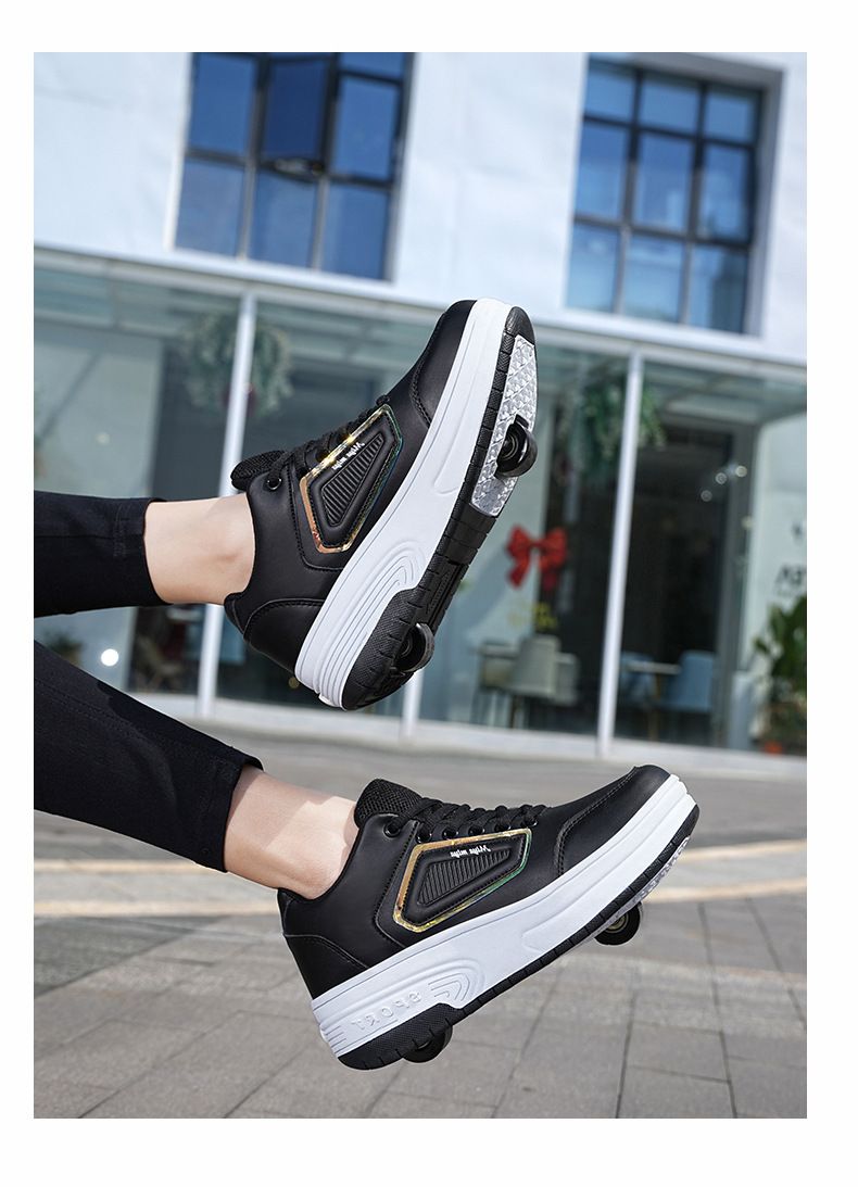 Neu Zweirädrige Flash-Schuhe Jungen Mädchen Rollschuhe Erwachsene Speed Skating Sneakers Abnehmbare Kinder_voghion.com
