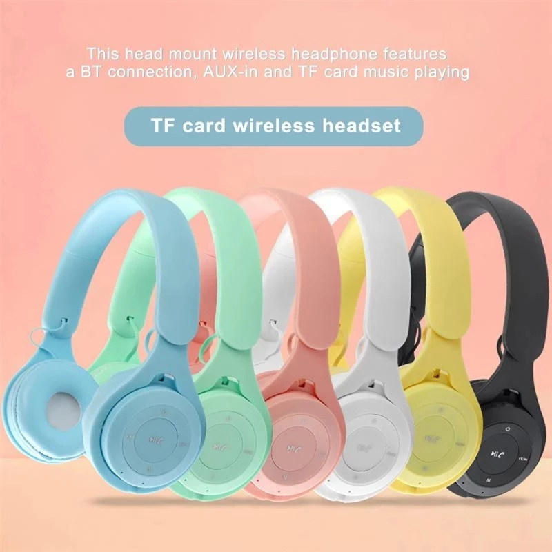aron Headphones Kids Wireless Bluetooth Headphone Stereo Headband Gaming Headset with Mic Gamer Girl Gift for Mobile_voghion.com