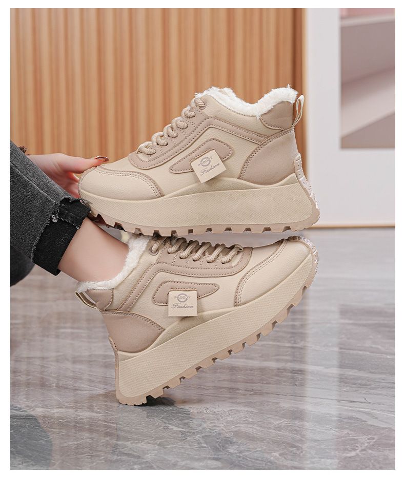 2024 nuovo autunno e inverno versatile top in cotone casual sport suola spessa scarpe da papà a vita alta, alla moda_voghion.com
