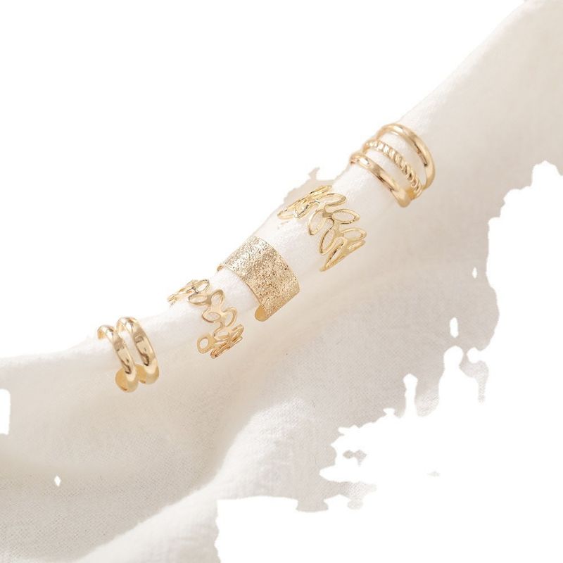 B309 Neue nicht durchbohrte Clips 5-teiliges Set Kreative einfache Legierung Ohrringe Schmuck Ohr Manschetten_voghion.com