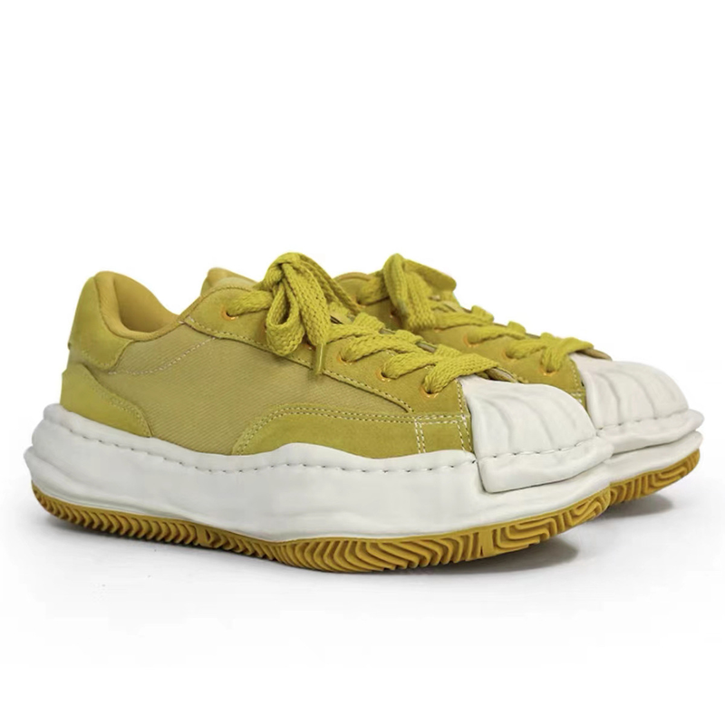 Shell Head Mitsuhara Kangyu MMY Dissolved For Men And Women, Avocado Green Net Red Elevated Thick Sole Couple Board Shoes_voghion.com