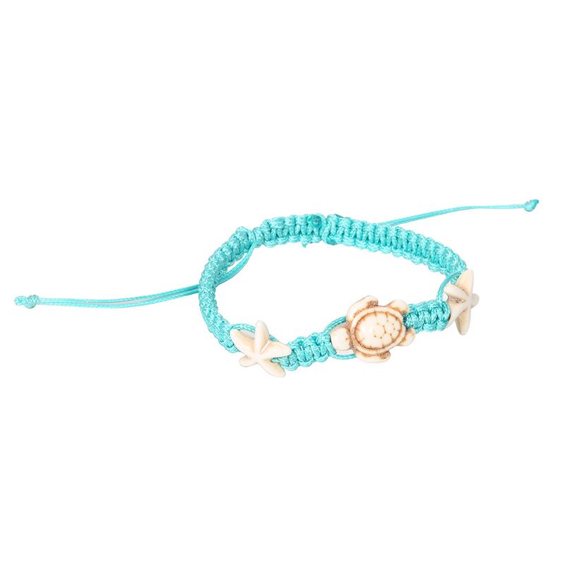 New product accessories handmade woven wax thread turquoise foot decoration turtle starfish creative ankle chain_voghion.com