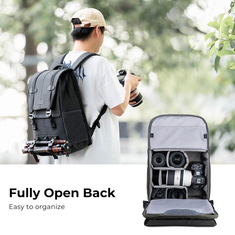 16 Inch Laptop Backpack Camera Bag Can Carry Tripod Ergonomic Design For DSLR_voghion.com