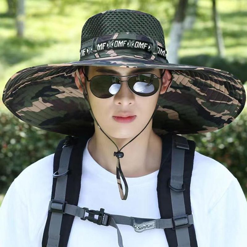 Chapeau de soleil à large bord de 5,9 pouces, protection UV, casquette de pêcheur respirante, pliable, pour hommes et femmes, pêche en plein air, randonnée, plage_voghion.com