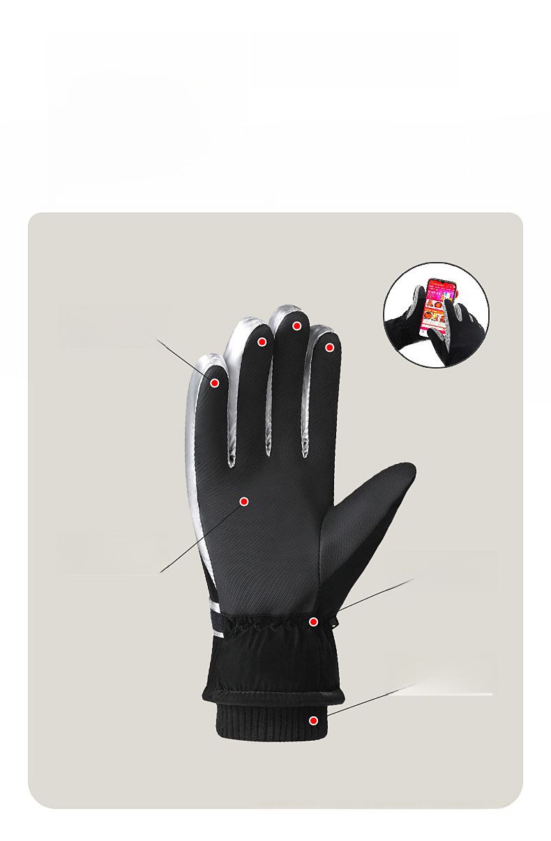 Cycling Gloves Smart Charging Heating Gloves Winter Warm Double-sided Heating Cotton Gloves Electric Motorcycle Electric Riding Women's_voghion.com