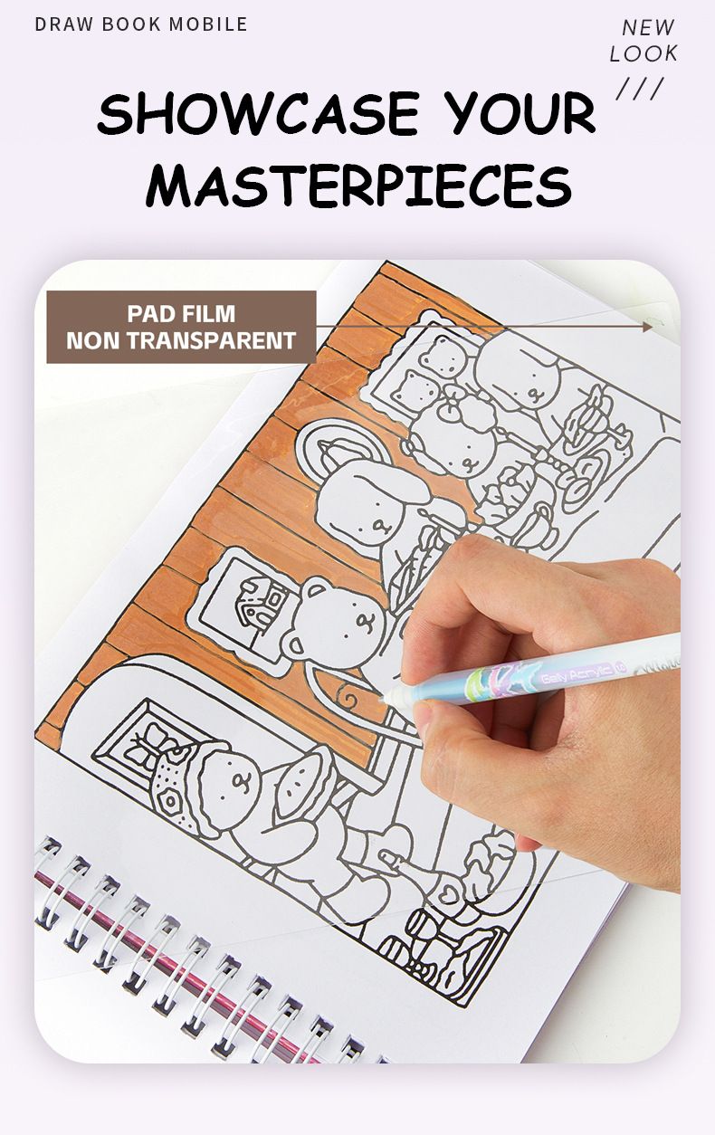 BOBBIE GOODS Libro da colorare per bambini Graffiti Painting A5 Libro da colorare con simpatici cartoni animati e laser_voghion.com