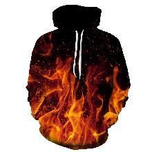 Felpa con cappuccio da uomo con stampa digitale 3D, serie Flame, manica lunga_voghion.com