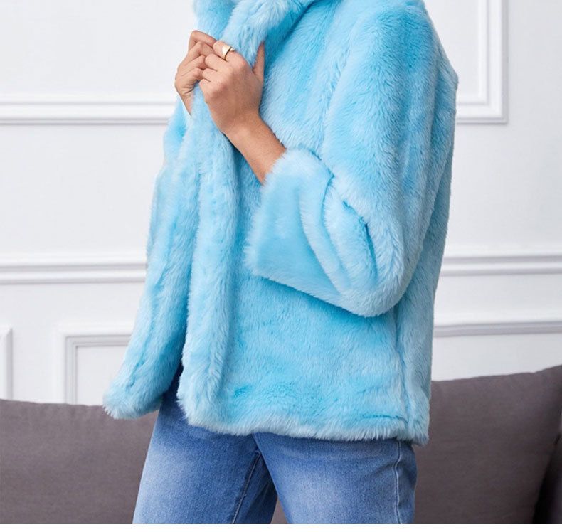 Cappotto in pelliccia di volpe con risvolto da pendolare, temperamento alla moda, da donna_voghion.com